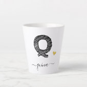 Retro Sketch Monogram Letter Q, Latte Mok (Voorkant)