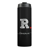 Retro Sketch Monogram Letter R, Thermal Tumbler Thermosbeker (Voorkant)