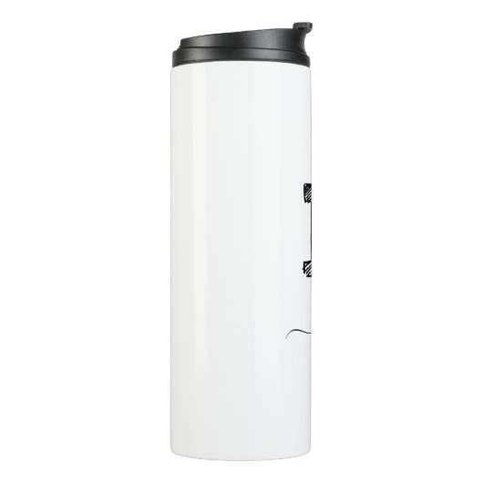 Retro Sketch Monogram Letter R, Thermal Tumbler Thermosbeker (Gedraaid links)