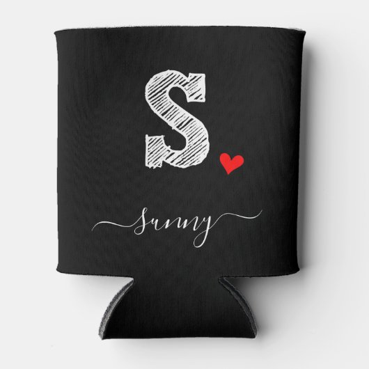 Retro Sketch Monogram Letter S, Koelbox Blikjeskoeler (Voorkant)