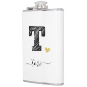 Retro Sketch Monogram Letter T, Kolf Heupfles (Links)