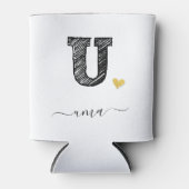 Retro Sketch Monogram Letter U, Koelbox Blikjeskoeler (Voorkant)