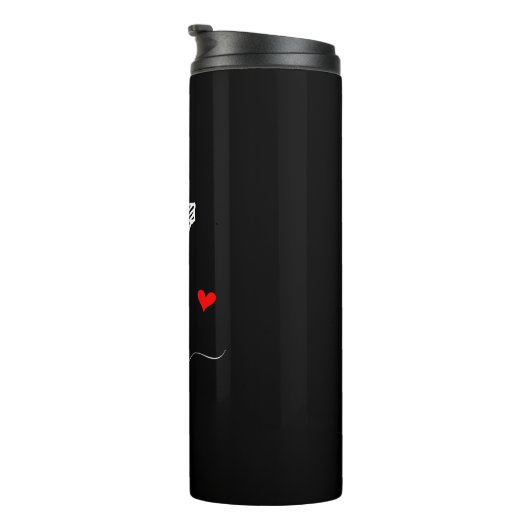 Retro Sketch Monogram Letter V, Thermal Tumbler Thermosbeker (Geroteerd rechts)