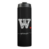 Retro Sketch Monogram Letter W, Thermal Tumbler Thermosbeker (Voorkant)