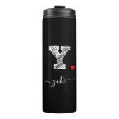 Retro Sketch Monogram Letter Y, Thermal Tumbler Thermosbeker (Voorkant)
