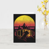 Retro Ski Driver Grappig Skiën Kaart (Gele Bloem)