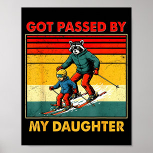 Retro Ski Familie Heeft Voet Gezet Door Mijn Docht Poster