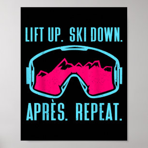 Retro Ski Goggles 80s 90s Skiing Outfit Poster