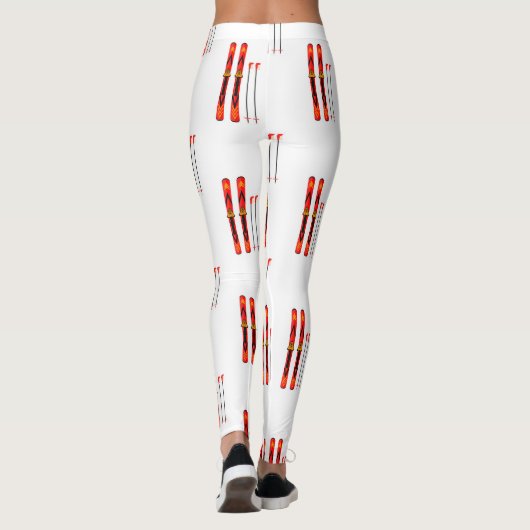 Retro Ski Pattern  Leggings (Achterkant)
