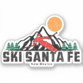 Retro Ski Santa Fe Sticker (Voorkant)