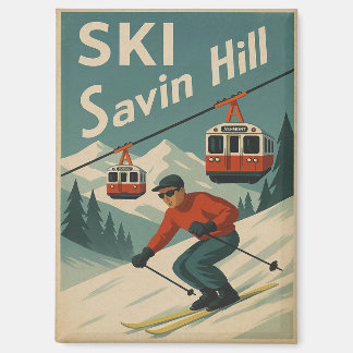 Retro Ski Savin Hill Magneet