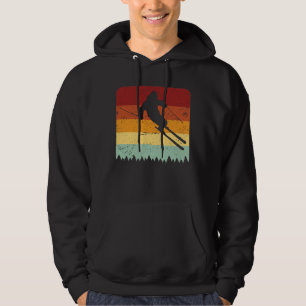 Retro Ski  Skier Old Schol Skiing Hoodie