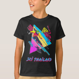 Retro Ski Thailand Avontuur Graphic Skier Skiën T-shirt