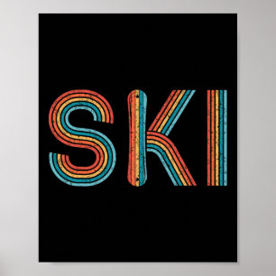 Retro Ski Vintage jaren 80 jaren 90 Winter Sport S Poster