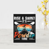 Retro Ski Winter Sport Skiing Rise & Shine! It Kaart (Gele Bloem)