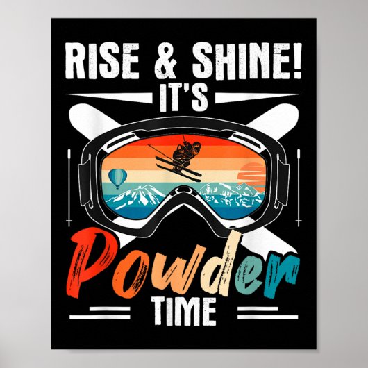 Retro ski wintersport skiën opkomst & amp; Shine! Poster (Voorkant)