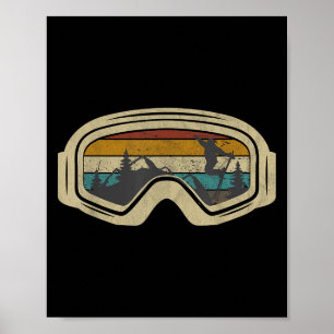 Retro Skibril Bergen Sneeuw Winter Vakantie Sk Poster