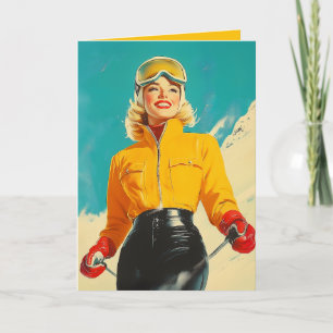 Retro Skiën Glamour Winteravontuur