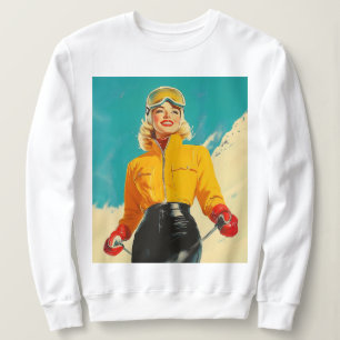 Retro Skiën Glamour Winteravontuur Trui