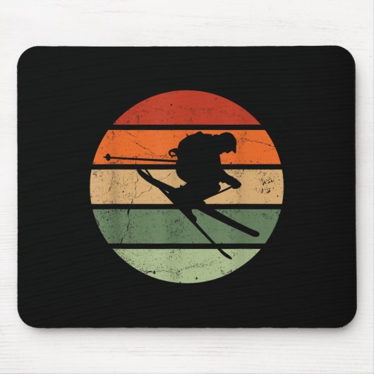 Retro Skiën Ski _2 Muismat (Voorkant)