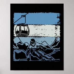 Retro Skien Skileraar Wintersporten Sk Poster