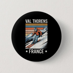 Retro skiën Val Thorens Frankrijk, Frans skigebied Ronde Button 5,7 Cm