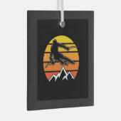Retro Skiing Glas Ornament (Voorkant Rechts)