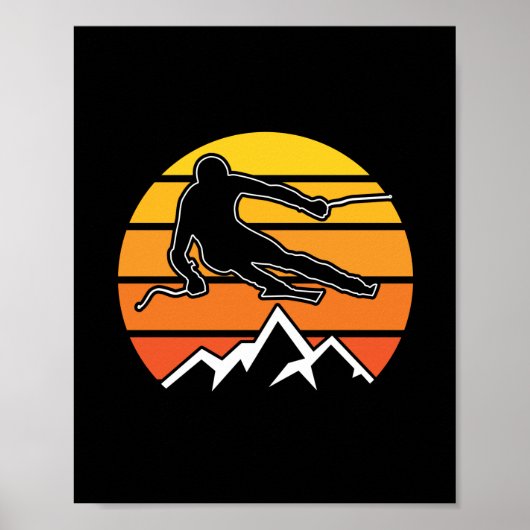 Retro Skiing Poster (Voorkant)