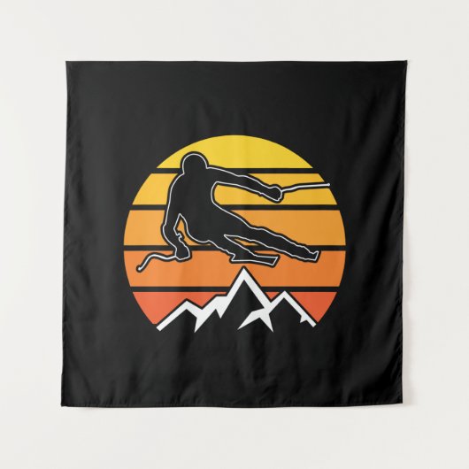 Retro Skiing Wandkleed (Voorkant)