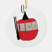 Retro skilift - Skiën Snowboarden Keramisch Ornament (Voorkant)