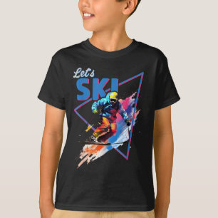 Retro Skipoeder  Ski Kleur Shred Design T-shirt
