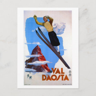 retro skispringen in Italië Briefkaart