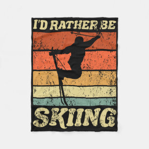 Retro skivakantie wintersport skiërs liever fleece deken