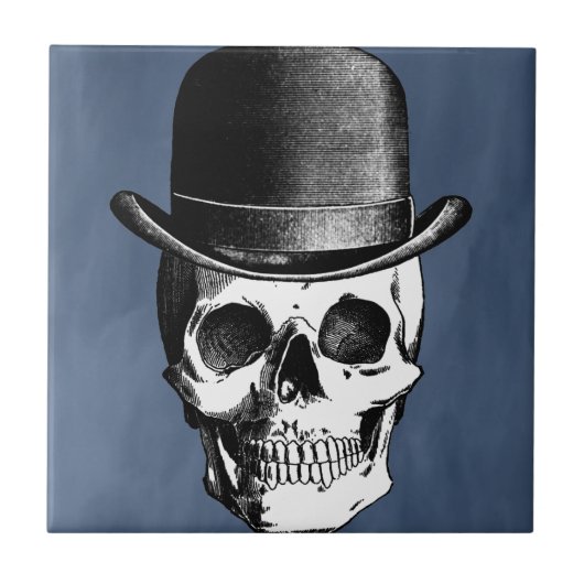 Retro Skull Head Tegeltje (Voorkant)