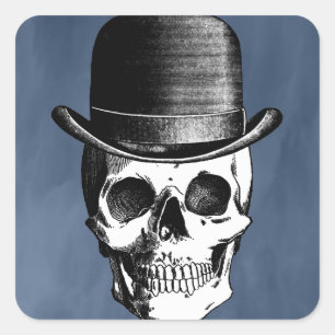 Retro Skull Head Vierkante Sticker