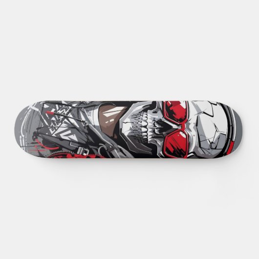 Retro Skull Skateboard (Horizontaal)