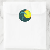 retro sky divers ronde sticker (Tas)