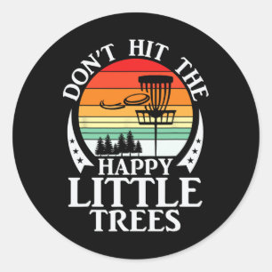 Retro Sla de Gelukkige Kleine Bomen Discgolf Niet Ronde Sticker