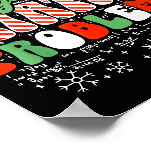 Retro Sleighing Math Problems Santa Math Teacher C Poster (Hoek)