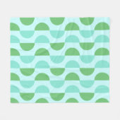 Retro Slice Blauwgroen Fleece Deken (Voorkant (Horizontaal))