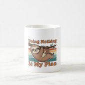 Retro Sloth Doing Nothing White Coffee Mug (Centre)