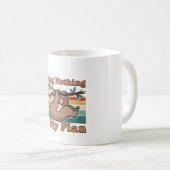 Retro Sloth Doing Nothing White Coffee Mug Koffiemok (Voorkant rechts)