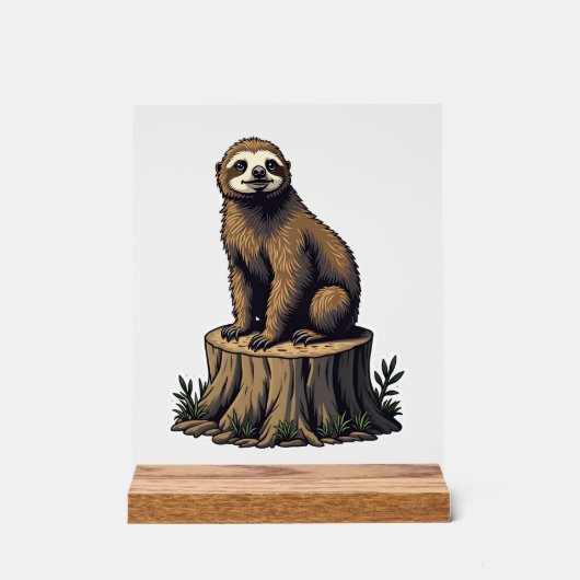 Retro Sloth Engraving Wildlife Shirt (3) (Recto)