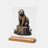 Retro Sloth Engraving Wildlife Shirt (3) (Angle)