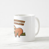 Retro Sloth Productivity Humor White Mug (Devant droit)