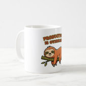 Retro Sloth Productivity Humor White Mug (Devant gauche)