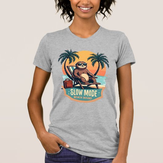 Retro Sloth Vacation Shirt Funny Tropical Relax De (Voorkant)