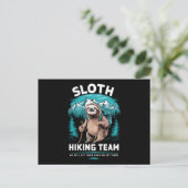 Retro Sloth Wandelteam cadeau Briefkaart (Staand voorkant)