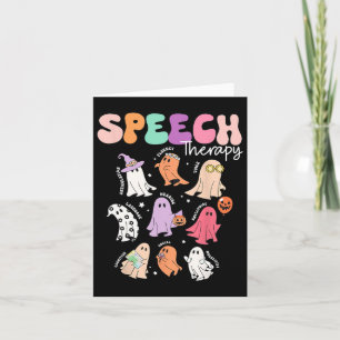Retro SLP Ghost Halloween Speech Therapy Herfst Fa Kaart