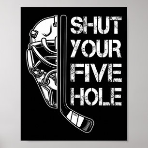 Retro sluit je vijfgaats keeper vintage hockey Pl Poster